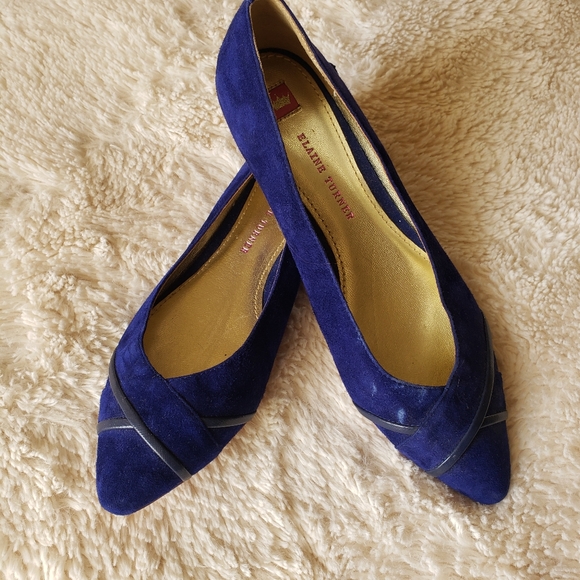 Elaine Turner Royal Blue Suede Flats - Picture 4 of 4